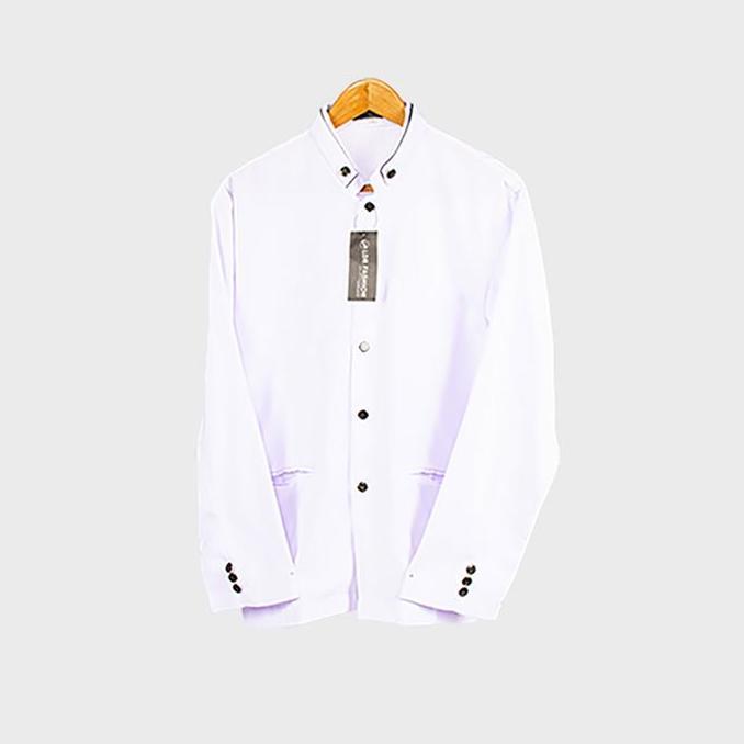 LDR Fashion Baju Koko Pria Jasko Jas Koko Polos Putih Elegan Kain Premium Doble Kerah Nyaman Dewasa 