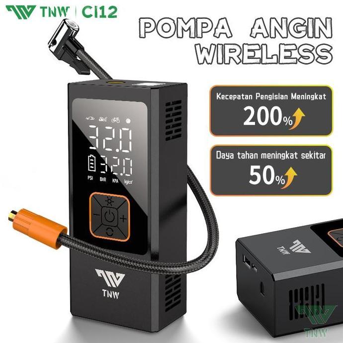 TNW CI12 POMPA BAN MOTOR DAN MOBIL ELECTRIC AIR PUMP CAR AIR PUMP TIRE INFLATOR PORTABLE MINI POMPA 