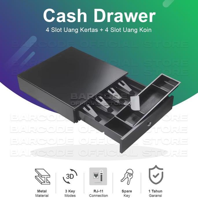Cash Drawer Integral CR500 Laci Uang 4 Kertas 5 Koin Port RJ-11 (TERBAIK) (TERBARU) (TERMURAH)