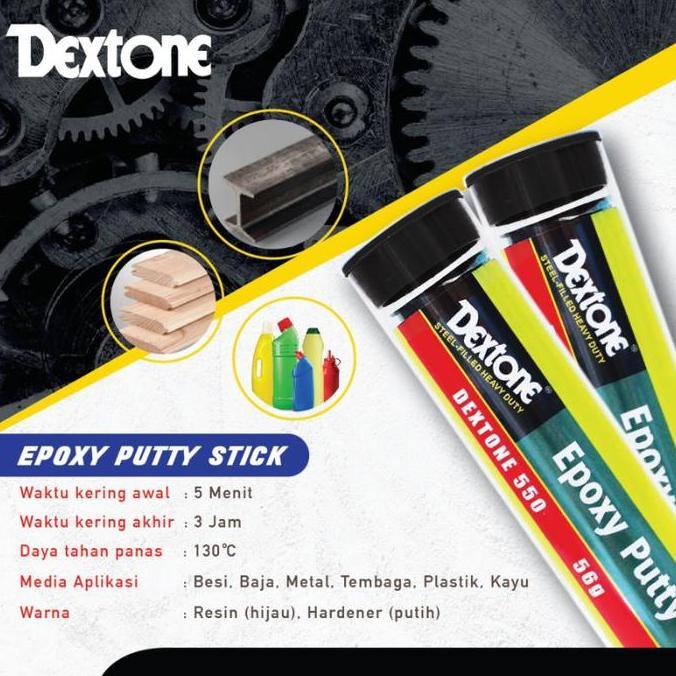 Qnqx- Dextone Lem Besi Epoxy Putty Stick General-56Gr Lem Porting Lem  Knalpot Lem  Porting Sealent 