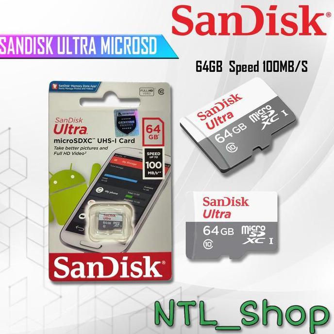 TERMURAH - SANDISK ULTRA MICROSD 64GB 80MB/S Micro 64gB