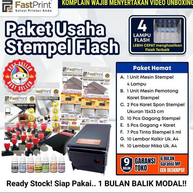Paket Hemat Mesin Stempel Flash 4 Lampu Lengkap
