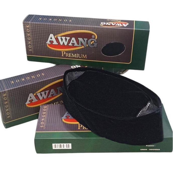 PECI SONGKOK HITAM AWANG NASIONAL AC BLUDRU PRIA DEWASA SANTRI MUSLIM