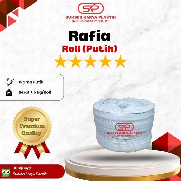 Wokwok- Tali Rafia Putih 5 Kg Tali Plastik Rafia Putih 5Kg Tali Losan