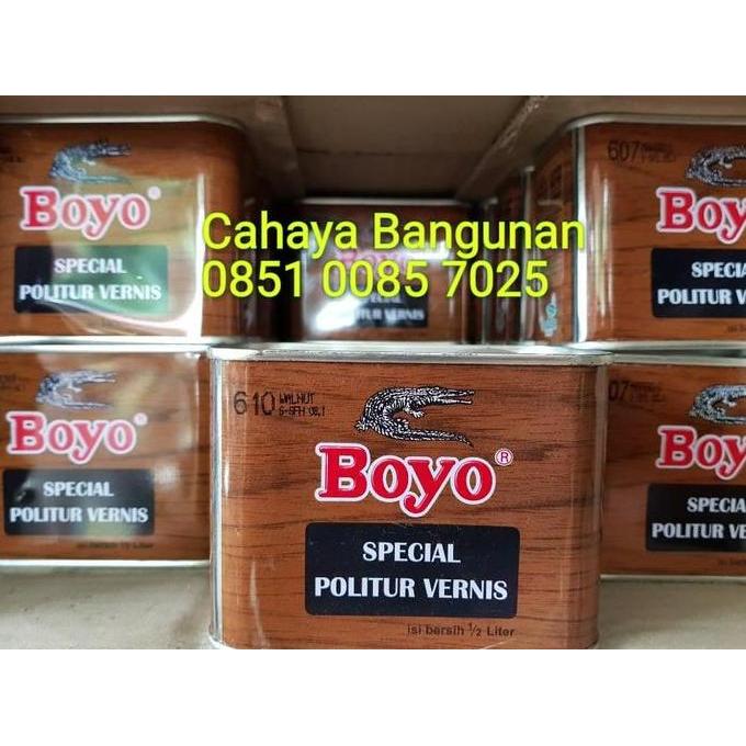 Wbex- Boyo Politur Vernis Pernis Kayu Warna 1/2 0.5 Lt Liter Kaleng Kecil