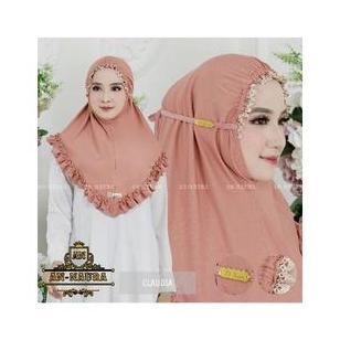 Dieocrd- Jilbab Kerut Renda Claudia Terbaru - Bergo Kerut Renda Jersey - Kerudung Jersey Renda- Hija