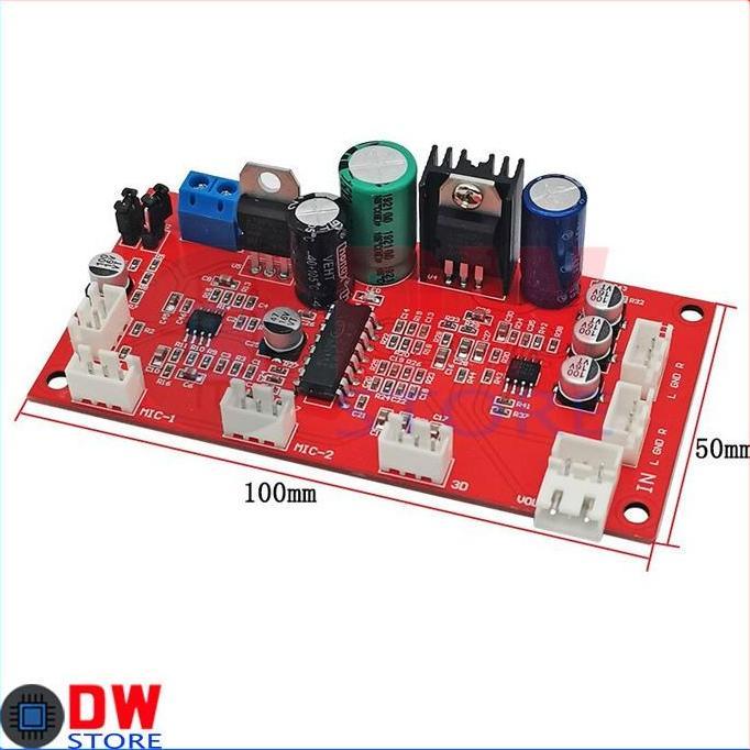 (Allthebest) Modul PT2399 AD828 Stereo Karaoke 2 Ch Microphone Echo Reverb Efek