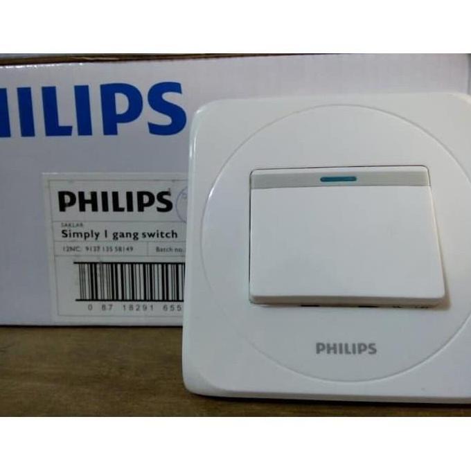 (Allthebest) Saklar Hotel Saklar 2 Way Saklar Tunggal Engkel Hotel PHILIPS SIMPLY