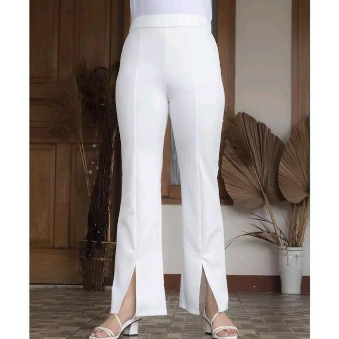 Pastikirim- Cutbray Scuba / Celana Cutbray Belah Split Highwaist Bahan Kain Scuba