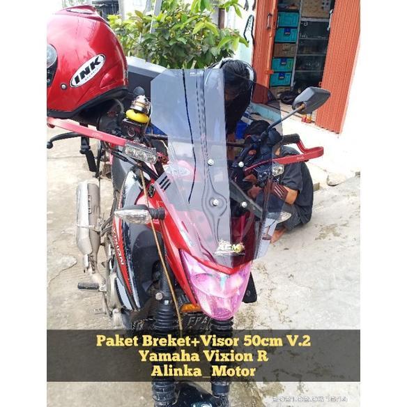 PAKET Breket+Visor 50cm V.2 Yamaha VIXION R | ALLNEW VIXION Visor Vixion Windshield Visor Custom Vis