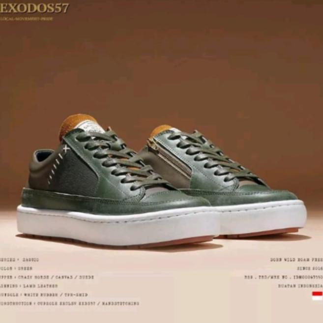 SEPATU EXODOS57 SAGIO GREEN | SEPATU BIKERS | ORIGINAL