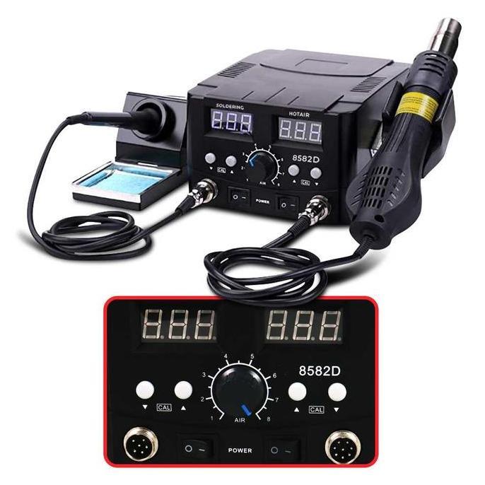 Solder Station Listrik 2 in v 1 Solder 70W with Hot Air Heat Gun 750W - 8582D
