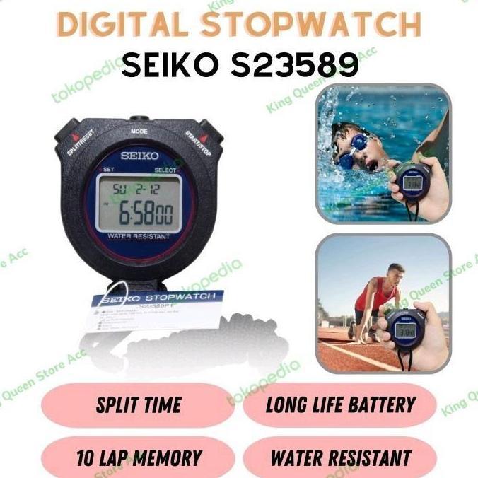 TERBARU Stopwatch Seiko S23589 Pengukur Waktu Seiko S23589P1 - Original