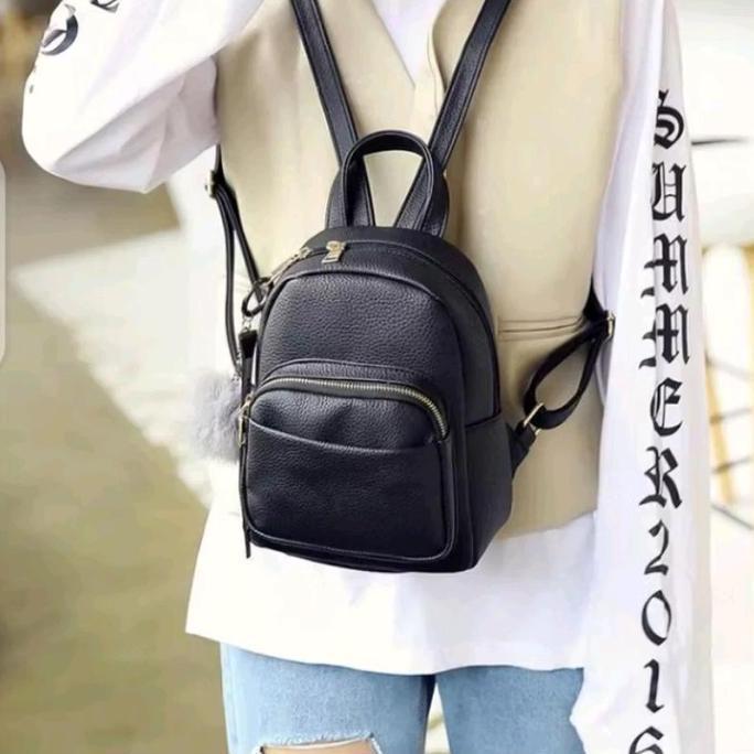 Beranigaya- Tas Ransel Wanita Korea Terbaru - Model Backpack Kulit Sekolah