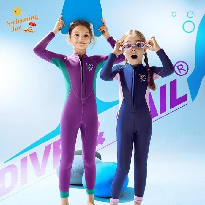 Baju Renang Diving Anak Wetsuit Neoprene 2.5MM Hangat UPF50+ Dive&Sail
