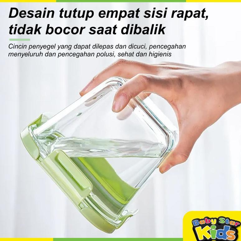 Hot Peralatan Makan Bayi Tempat Mpasi Anti Tumpah Tempat Makan Bayi Kontainer Kaca Wadah Snack Mpasi