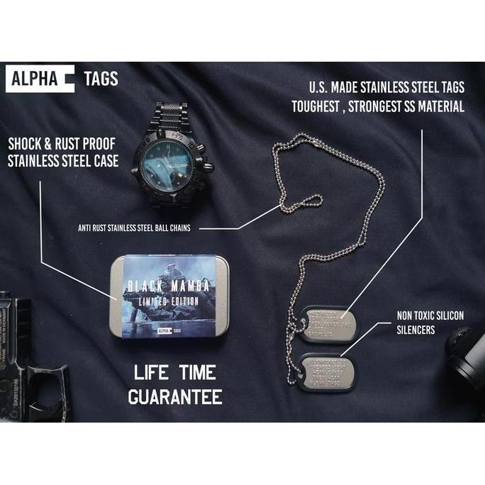 Goldsand- Kalung Pria Dog Tag Kalung/Tni Tentara Army Custom Polisi Alpha Tag