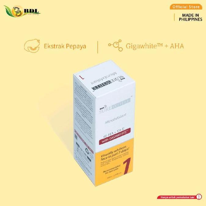 Cod,Bisa- Rdl Surewhite Microexfoliant Dan Cream With Moisturizer 12 Gr Cleanser Facial Hitam Mencer