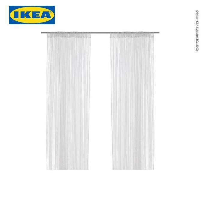 Allthebest- IKEA LILL Vitrase 1 Pasang Putih 280x250cm