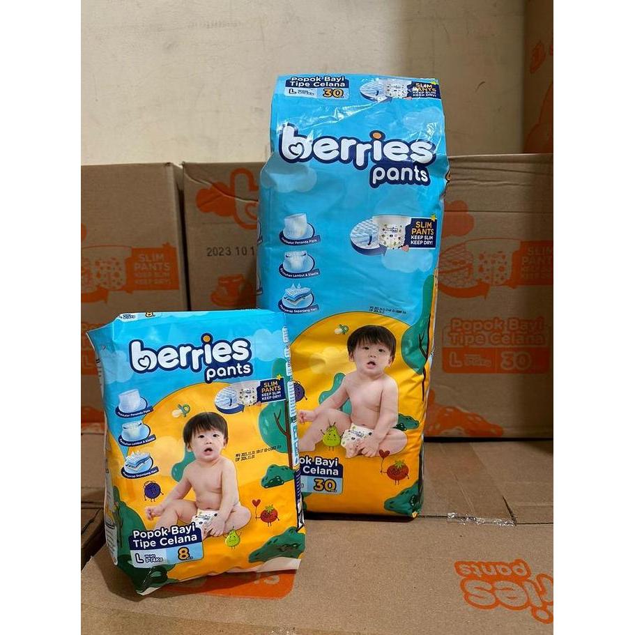 Cod,Bisa- Berries Baby Pants Size M34 / L30 / Xl26 Popok Bayi Celana