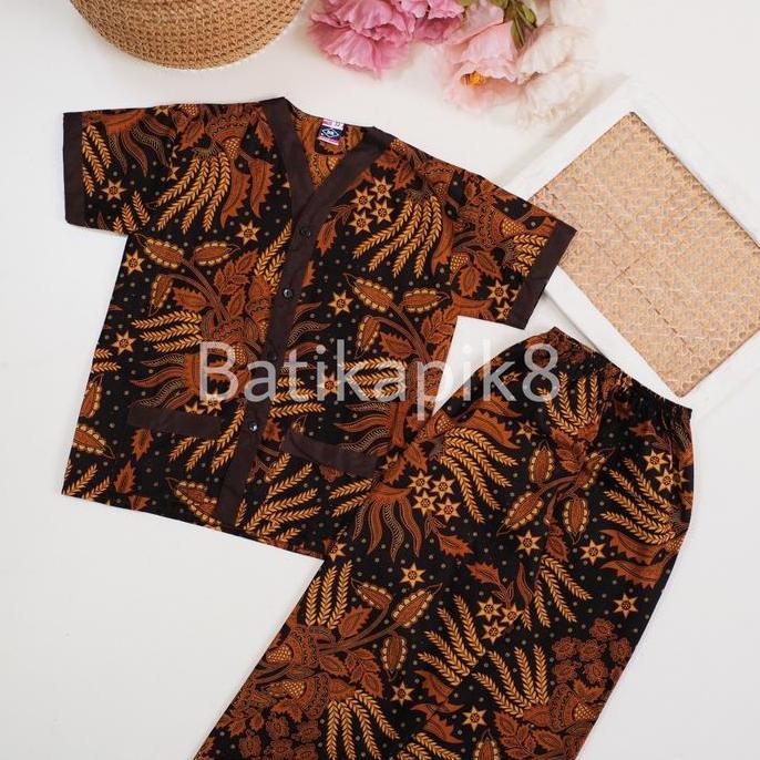 Lansungkirim- [3 Pasang] Piyama Batik Anak / Batik Anak / Piyama Anak / Baju Tidur / Lengan Pendek C