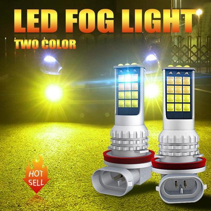 LAMPU FOGLAMP H11 H16 HB4 2 WARNA LED KABUT 12V - 24V PUTIH KUNING