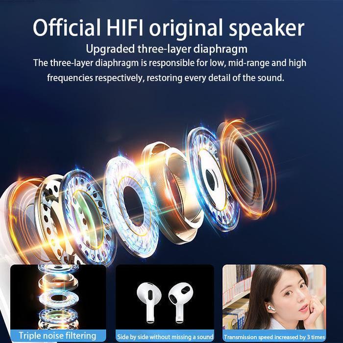 Jbl Phantom 4  Tws Headphone Nirkabel Earphone Bluetooth-Kompatibel 5.3 Headset Tahan Air Dengan Mik