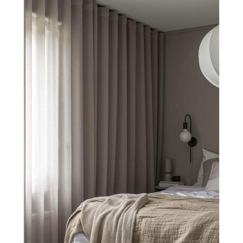 Gorden Vitrase/Vitrase Gorden Import Model Smokring Warna Abu Lebar 200Cm