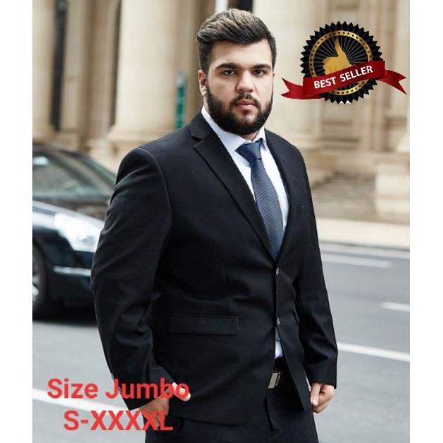 ORIGINAL JAS HITAM SIZE JUMBO / JAS FORMAL SIZE BESAR / JAS PRIA
