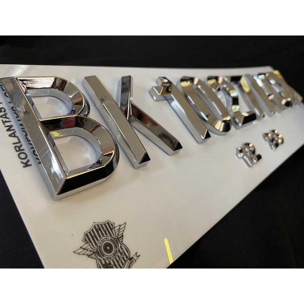 TERLARIS Plat Nomor Mobil Variasi Diamond Chrome Plat Putih