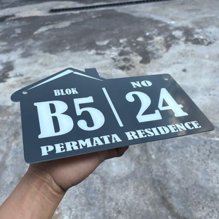 Plat Nomor Rumah Mozaik / Plat No Rumah Custom (BLOK&NO) NOMER RUMAH NOMOR RUMAH AKRILIK CUSTOM