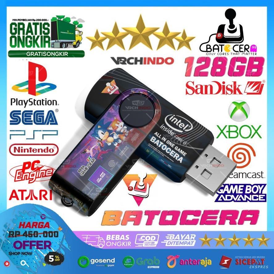 Flashdisk game batocera, Emulator game PC, colok dan main, BISA REQUEST FD, HDD, SSD game, Wii, Swit