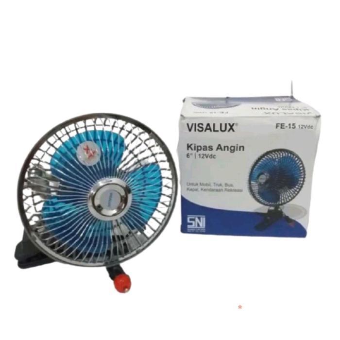 Kipas Angin Mobil 12 Volt 6 Inch / Kipas Angin Mobil 24 Volt 6 Inch Visalux Model Kipas Jepit Origin