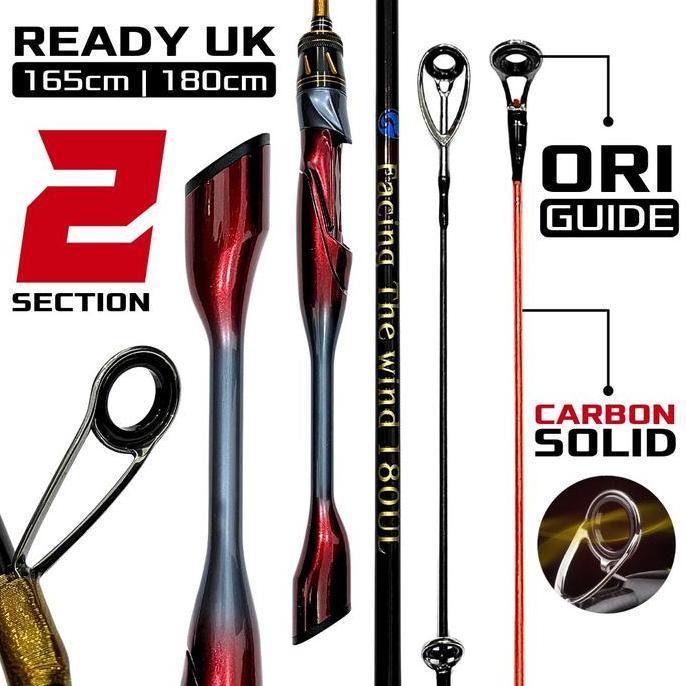 Ready Joran 2 Sambung Atas Joran Pancing Ultralight 6-15Lbs Spinning Rod 2 Section Carbon Solid Acti