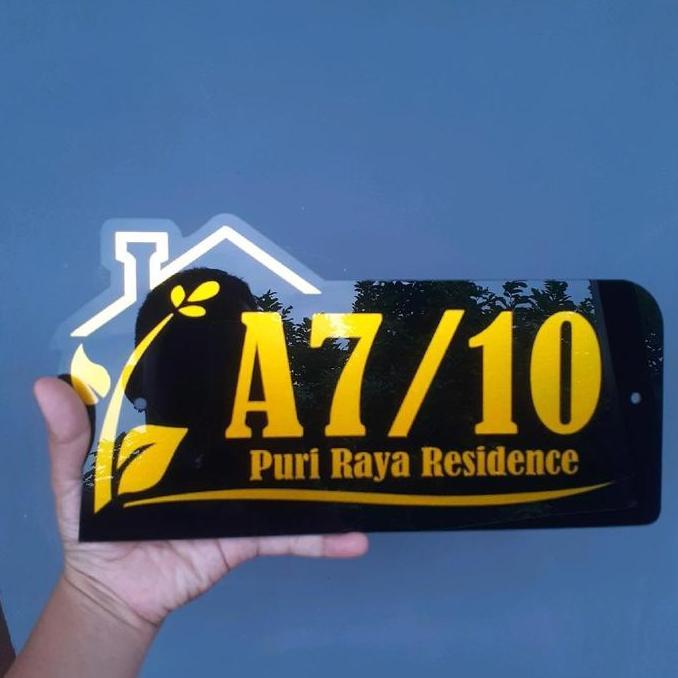 TERBARU nomor rumah bahan acrylic type pucuk(GRATIS PACKING  Kayu ) nomor rumah aestetic, papan nomo
