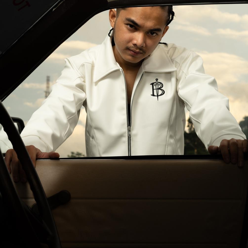 BESTPROMO BOZRVK - LEATHER JAKET - JAKET KULIT PRIA BOXY CUT LEAD WELL WHITE BONE