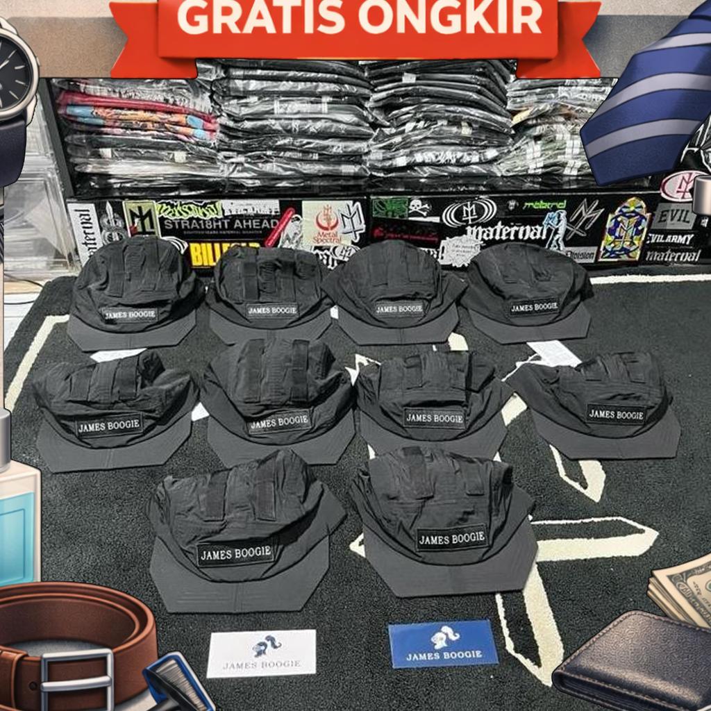 Caps Topi James Boogie Packable Hat Black