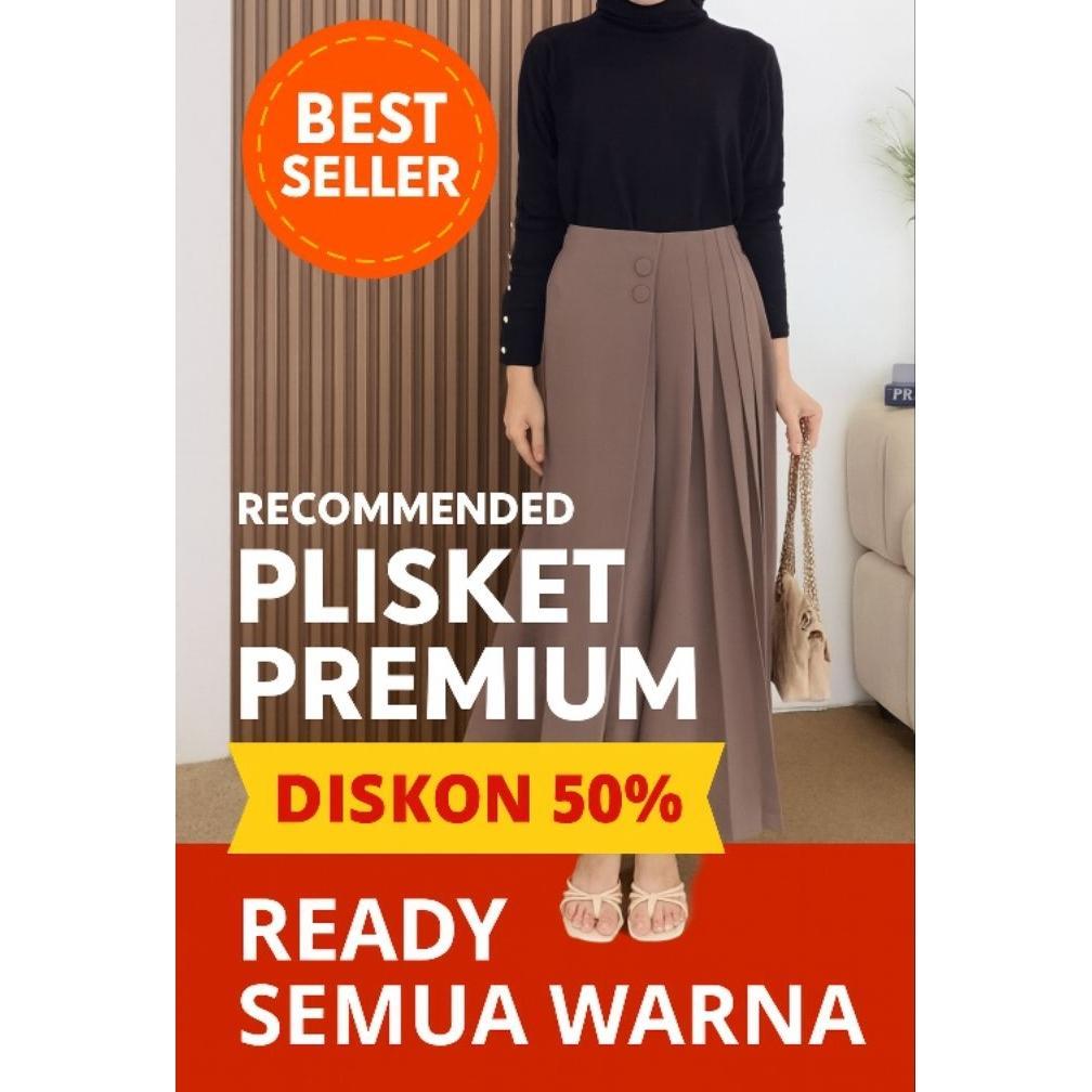 new product kulot pleats celana kulot rok wanita celana bawahan casual formal daily celana rok viral