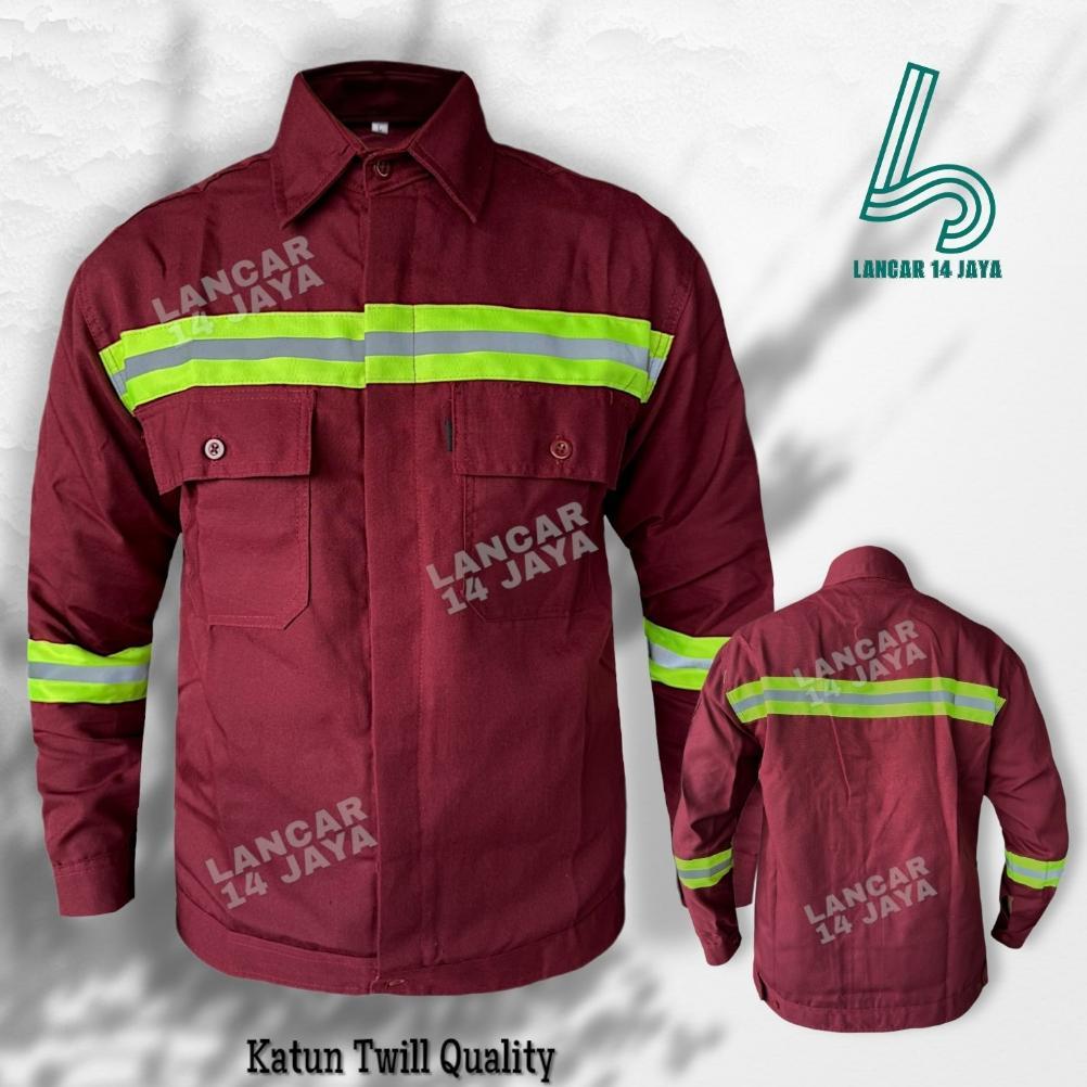 Disc Kemeja Safety / Baju Safety Lengan Panjang / Baju Proyek Lengan Panjang / Wearpack Safety Atasa