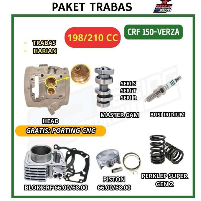 Grosir Brt Paket Trabas 11 Crf 150 Head - Blokpiston -Noken As -Per Klep