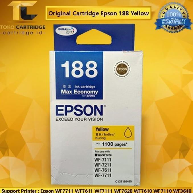 Original Cartridge Tinta Epson 188 T188, Tinta Printer Epson WF7711 [terbaik]