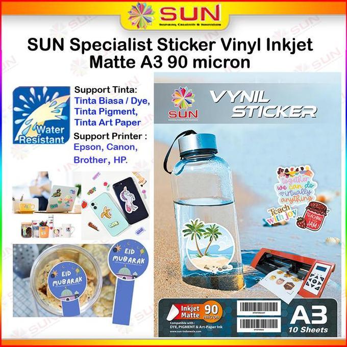 Kertas Stiker SUN Specialist Sticker Vinyl Inkjet Matte A3