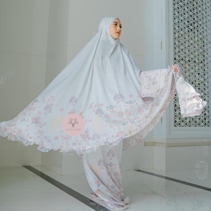 Mukena Dewasa Veselka Iznik Beyaz Mukena Travel Dewasa Motif Printing Sajadah Mahar Pernikahan Hampe