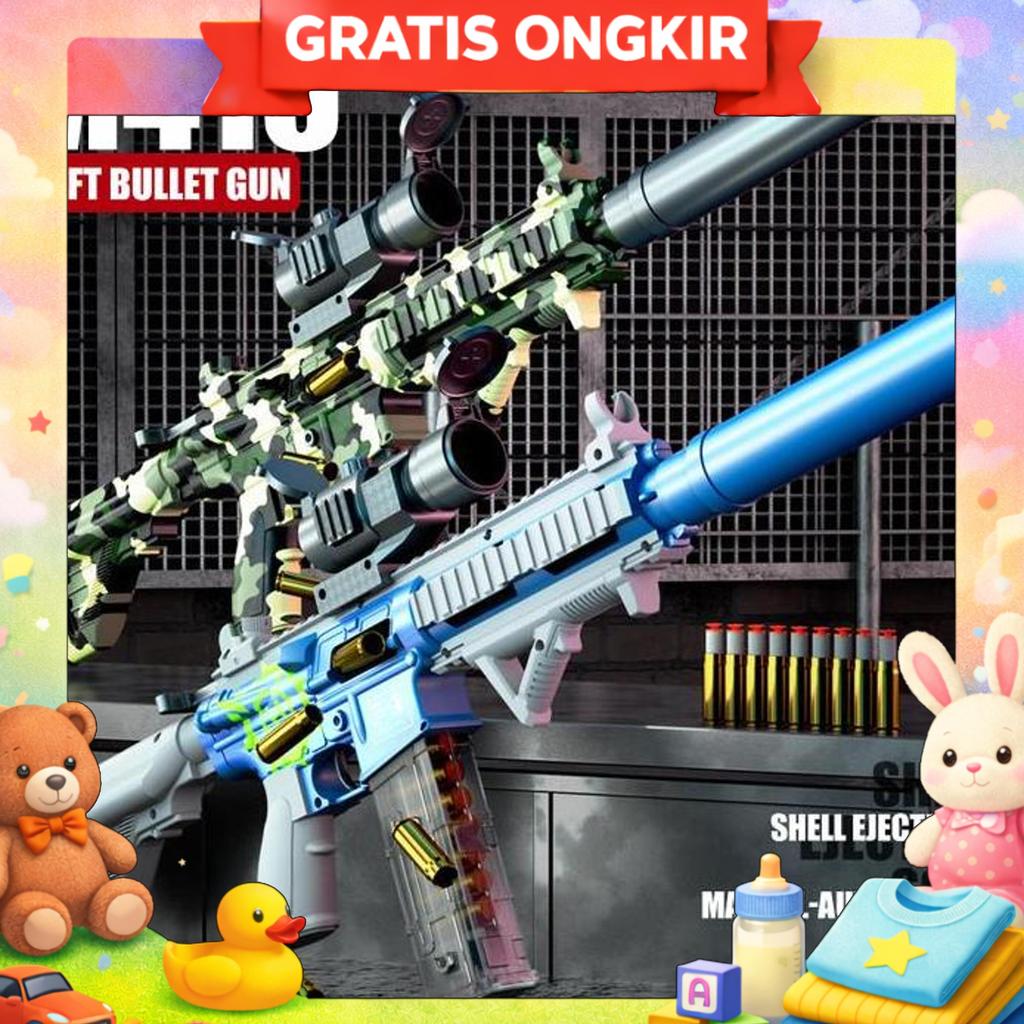 M416 Listrik Dan Manual Nerf Mainan Senjata Tembak MainanMainan Tembakan Anak M416 Toy Gun Eva Soft 