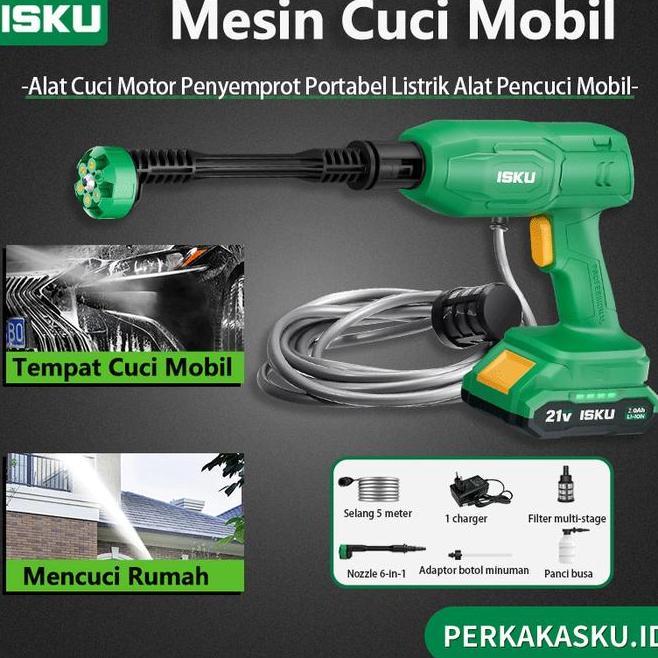Isku Jet Cleaner Mesin Cuci Mobil Alat Cuci Motor Penyemprot Portabel Listrik Alat Pencuci Mobil