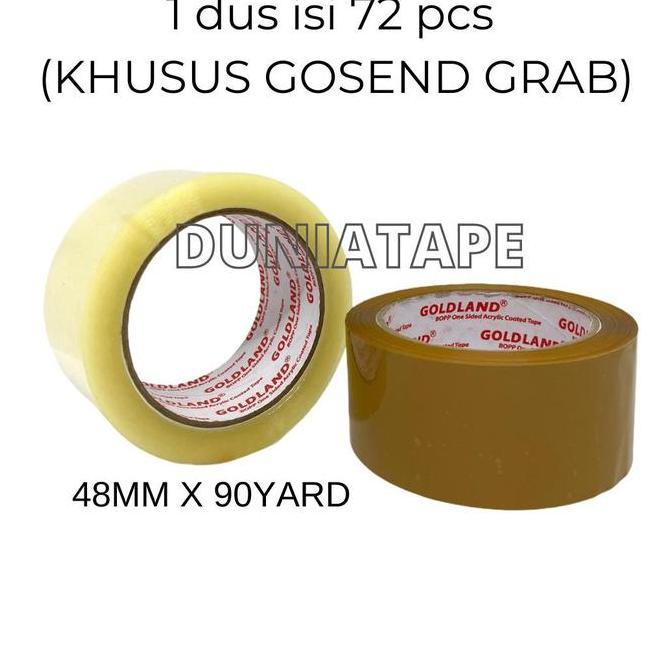 (GOJEK GRAB) LAKBAN 48MM X 90YARD GOLDLAND / LAKBAN BENING COKLAT - GL