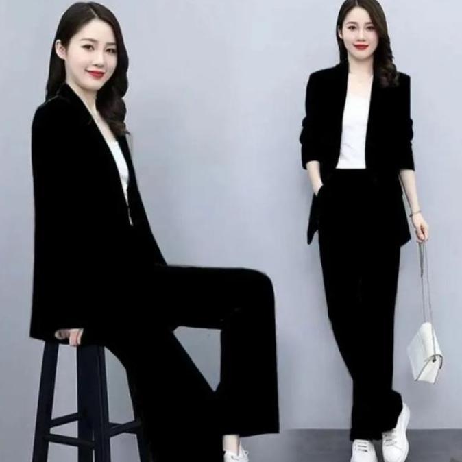 BEST SELLER / PREMIUM Satu Set jas blazer wanita style Korean Kantor Kerja