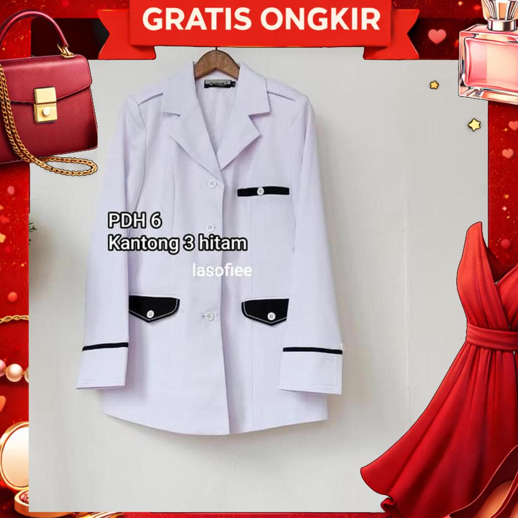 Sofi 17 - Baju Pdh Atasan Wanita Blazer Ada Puring/Pakain Dinas Wanita Premium Bahan Polyester Furin