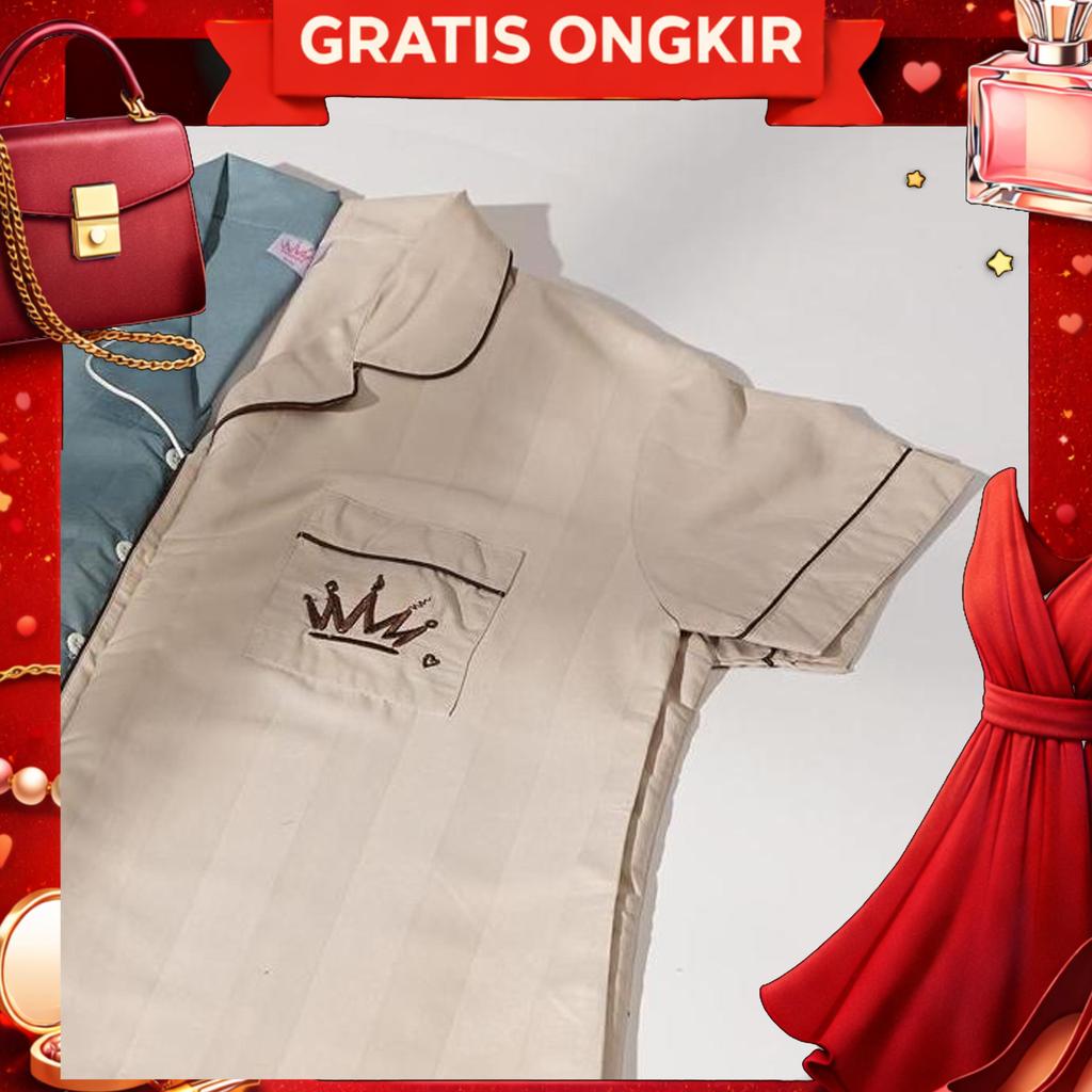 [Best Seller] Nyonya Piyama Poly Bamboo Set Piyama Couple (Fennel Polos Herb) Baju Panjang  Setelan 