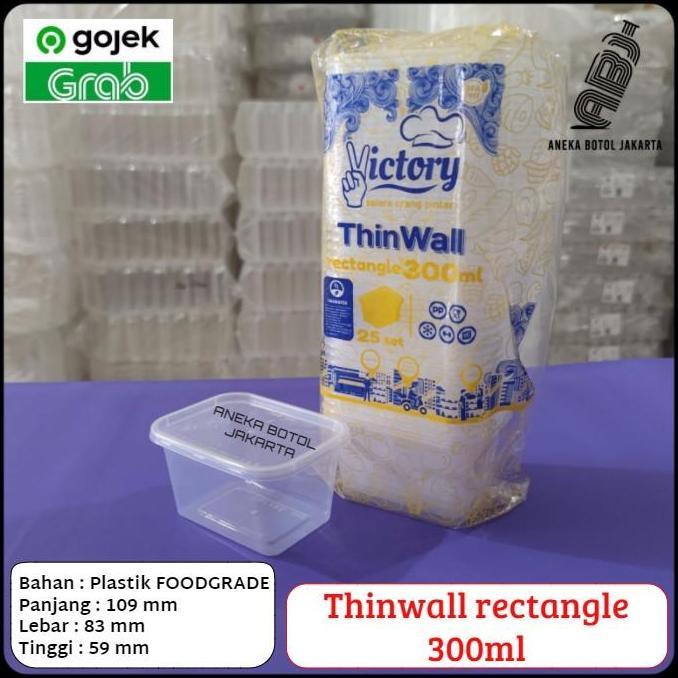 Thebest- Thinwall victory rectangle 300ml / wadah plastik persegi panjang 300ml